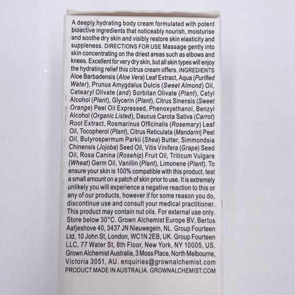 NEW Grown Alchemist Body Cream Mandarin & Rosemary Leaf Moisturizer NIB Sealed - Picture 7 of 8